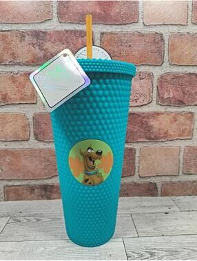 Spoontiques Scooby-Doo Turquoise Studded Tumbler Insulated Double 32oz NWT